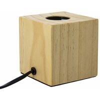 Xanlite – Lampe à poser cube en bois naturel – Culot E27 – Éclairage d’ambiance chaleureux – Dimensions 85x85x85mm – XDLAPCUBIKW