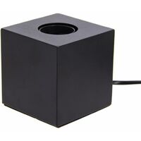 Xanlite – Lampe à poser cube en métal noir E27 60W IP20 – Compacte pour ampoules décoratives – XDLAPCUBIKB
