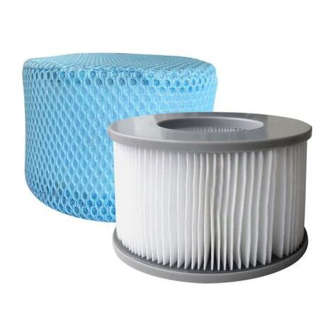 Lot de 2 cartouches filtrantes pour spa gonflable – Ø 10,8 cm – H 6,7 cm – 90 plis – Filtration optimale pour eau claire – Imagin (1/6)