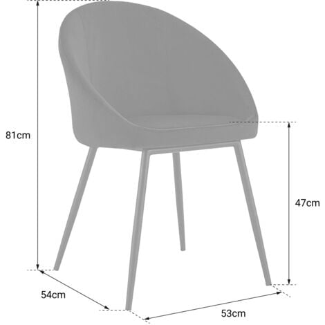 HAPPY GARDEN - Lot de 2 chaises vintage DIANE velours noir