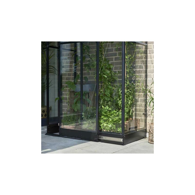 Serre de jardin adossée en verre trempé Qube Lean-to 26 – 1,2 m² - Halls
