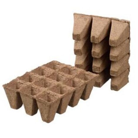 Plateau de godets 100% fibres de bois pour semis – Lot de 6 godets 5x5cm – Permet plantation directe en terre – Écologique et naturel