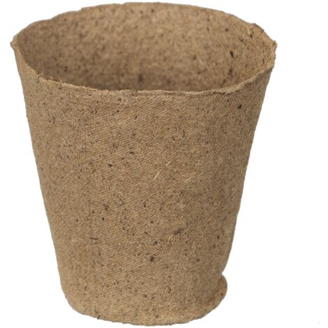 Nature – Lot de 15 pots ronds 100 % fibres de bois pour semis – Diamètre Ø8 cm – Permet de planter directement en terre sans endommager les racines