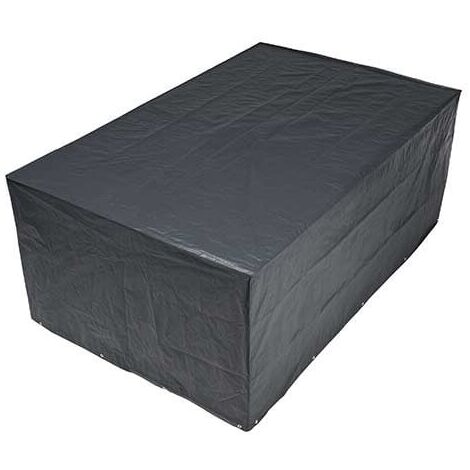 Nature – Housse de protection pour table rectangulaire et chaises de jardin – Dimensions H90 x L225 x l143 cm – Polyéthylène résistant aux UV – Avec œillets et cordons de serrage