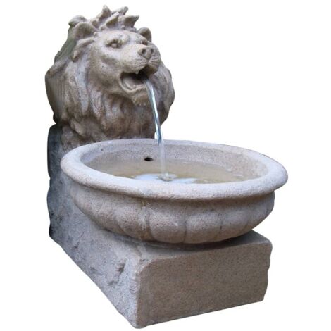 Ubbink – Fontaine de jardin Basel avec éclairage LED – Pompe 600 l/h – Matériau polyrésine aspect grès – Dimensions 52 x 38 x 45 cm