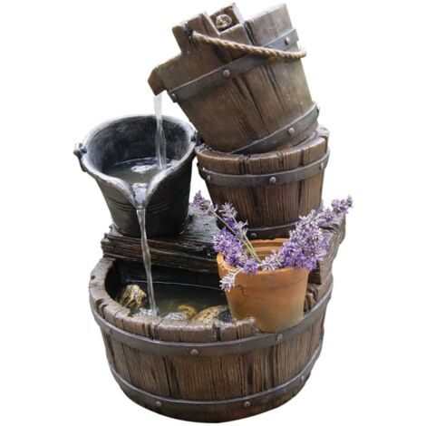 Ubbink – Fontaine de jardin cascade Halifax – Matériau polyrésine – Débit 350 l/h – Dimensions 56,5 x 38,5 x 34 cm – Kit complet avec pompe