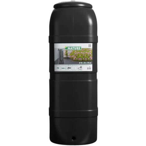 Nature – Récupérateur d'eau de pluie colonne 100 litres – Polyéthylène résistant aux UV – Dimensions 32 x 36 cm – Robinet inclus pour remplissage facile