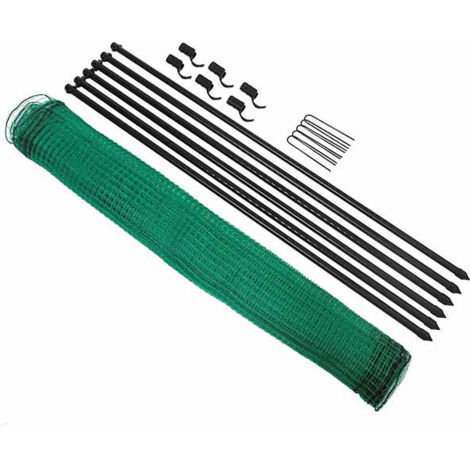 Nature – Filet de clôture pour petits animaux – Longueur 10 m – Mailles 16 x 16 mm – Inclus : 6 piquets et accessoires (1/5)