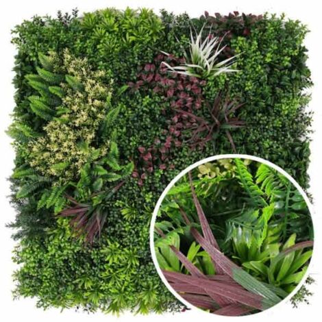 Mur végétal artificiel Oasis 1m x 1m, Long 24 m