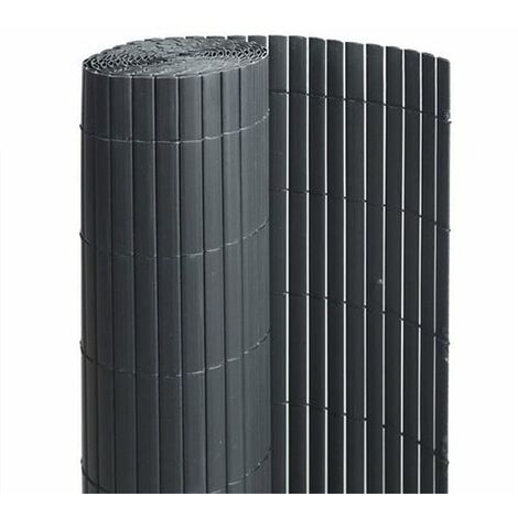 Canisse en PVC anthracite - 90% d'occultation - Long 30 m, Hauteur 1 m (1/2)