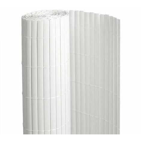 Canisse en PVC blanc - 90% d'occultation - Long 12 m, Hauteur 1.80 m