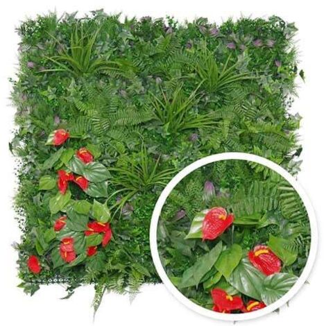 Mur végétal artificiel Tropical 1m x 1m, Surface  25 m²