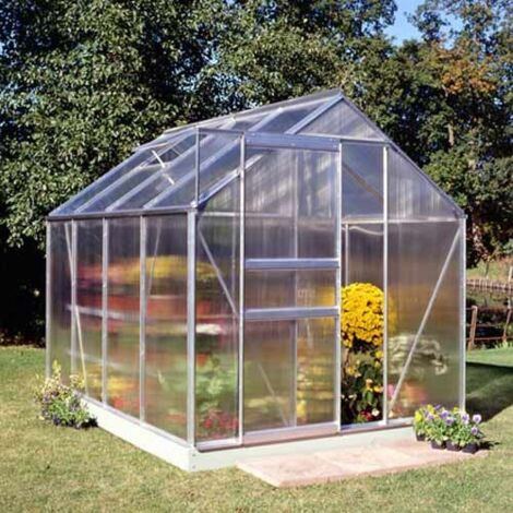 Serre de jardin polycarbonate avec base aluminium légume plante jardinage  5,85m³