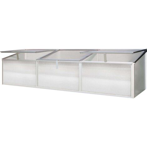 Serre potagère aluminium anodisé 0.9 m² – Dimensions 180 x 53 x 51 cm – Protection contre intempéries et nuisibles – Fenêtres coulissantes – Vitavia