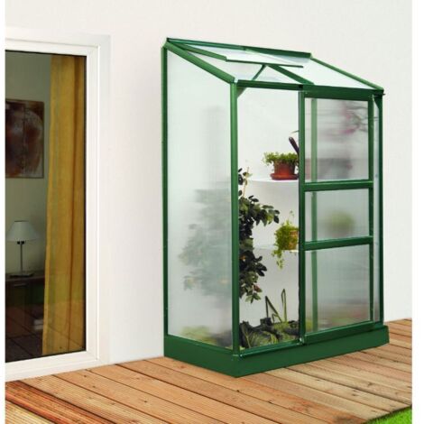 Serre adossée Vitavia Ida 900-3300 Argent Anodisé, 4 mm Épaisseur de paroi 132 x 255 cm