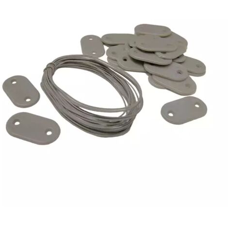 Nature – Kit de fixation pour clôture de jardin 27 pcs – Fil de fer galvanisé plastifié 4m – Attaches pour brise-vue et canisses – Couleur gris