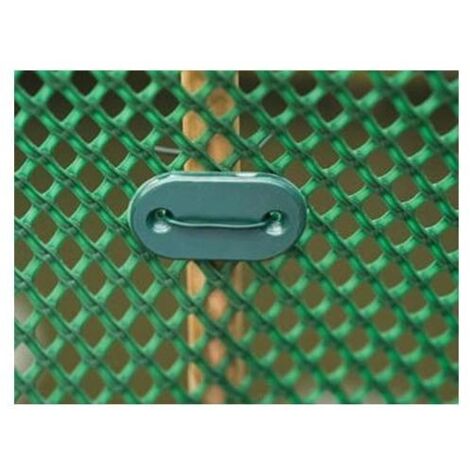 Piquet pour grillage – Lot de 26 attaches et 4 m de fil de fer galvanisé plastifié – Fixation rigide pour film brise-vue – Nature (1/7)