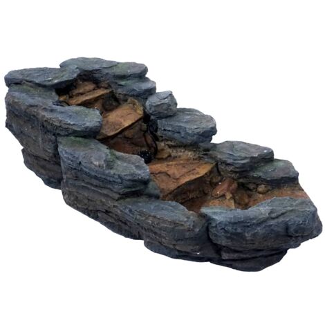 Ubbink – Cascade de jardin en polyrésine 900 L/h – Éclairage LED MiniBright – Hauteur 29 cm – Longueur 54.2 cm – Largeur 75.5 cm