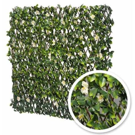 Treillis extensible feuilles de jasmin fleuri, Long 26 m, Hauteur 1 m