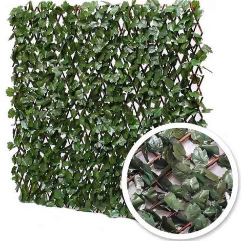 Treillis extensible feuilles de lierre 4m x 1m – Bois de saule traité anti-UV – Brise-vue décoratif pour espaces extérieurs – Atout Loisir (1/4)