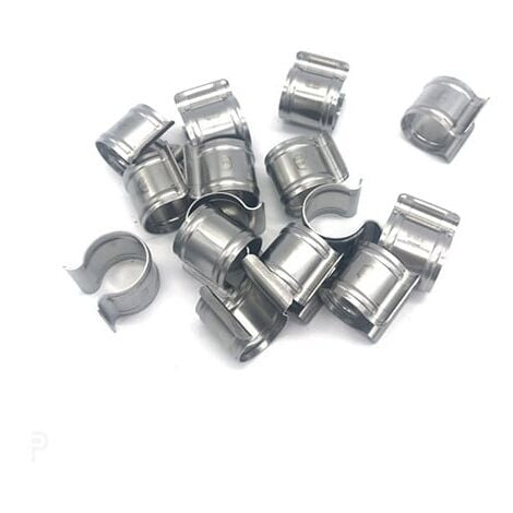 Clips de fixation ronds en inox, Diamètre 32 mm, Lot de 15
