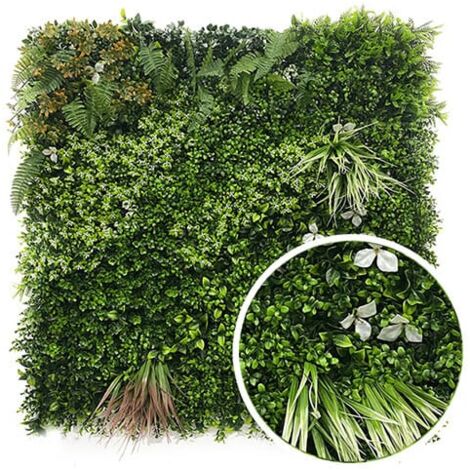 Mur végétal artificiel Jungle 1m x 1m, Long 21 m, Hauteur 1 m