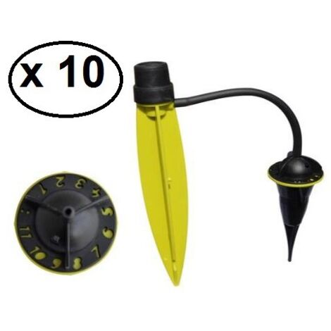 Kit de 10 pieds goutteurs – Débit ajustable en 11 positions – Adaptable sur bouteilles de 0,5 à 2 litres – Arrosage autonome sans électricité – Iriso