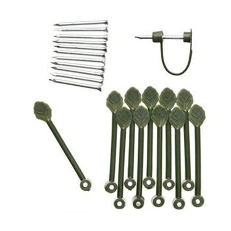 Crochets de serrage pour tuteurage en plastique vert lot de 12 (1/5)