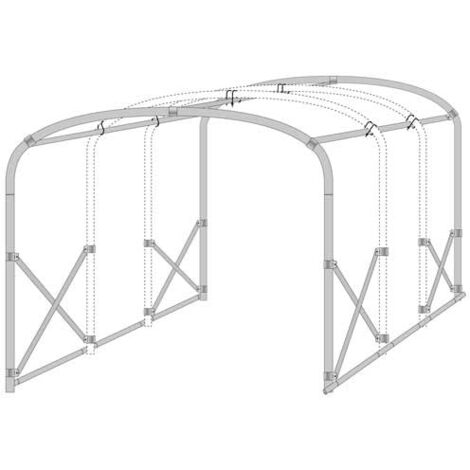 Abri tunnel largeur 3 m pieds droits pas à 1.50 m - Long 6 m, type 250µ vert/blanc, Façade 1 façade avec filet, Fix. Sol terre bâc (1/4)