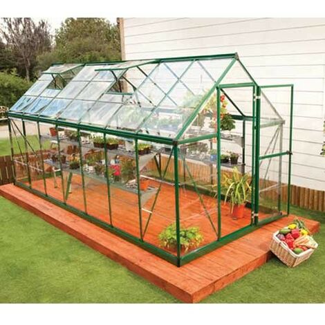 Serre De Jardin En Polycarbonate Hybrid 6 84 M Couleur Vert Ancrage Au Sol Oui Hybrid6x12 1