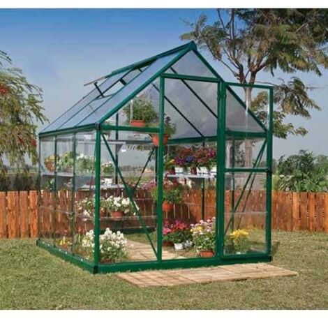 Serre de jardin en polycarbonate Hybrid  3,44 m², Couleur Argent, Ancrage au sol Oui