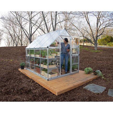 Palram – Serre de jardin polycarbonate 2,3 m² – Aluminium résistant à la rouille – Panneaux double paroi 4 mm – Transmission lumière 90%