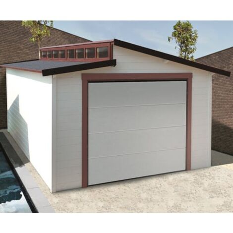 Garage en bois Torino 20,06 m² – Surface intérieure 20,06 m² – Large porte motorisée – Fenêtres au toit pour luminosité – Solid (1/5)