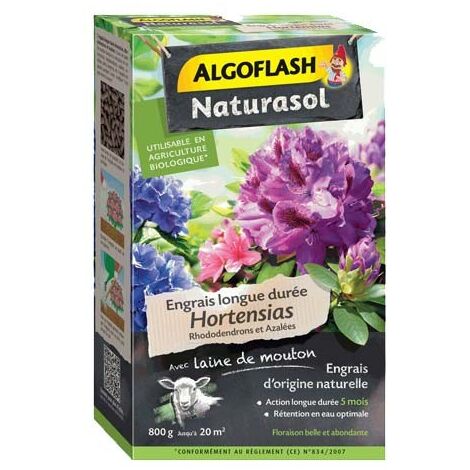 ALGOFLASH Engrais naturel hortensia ALGOFLASH NATURASOL 800 g (1/4)