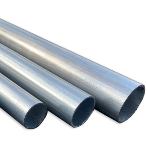 Tubes acier galvanisé à la coupe - Long 2.50 m, Diamètre 32 mm, Lot de 6