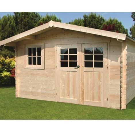 Abri de jardin SALZBURG en bois 9,94 m², Toiture Toit standard (roofing), Plancher Non (1/5)