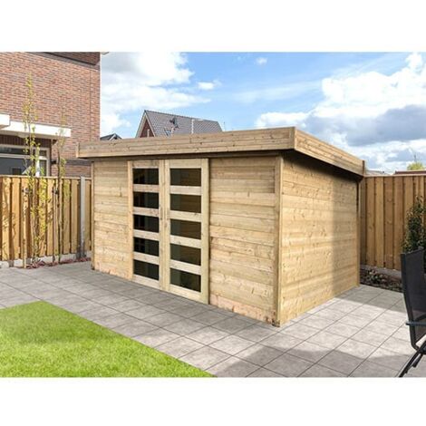 Abri de jardin MALMO en bois 11,38 m², Plancher Oui (1/5)