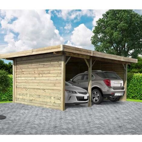 Carport 5064 x 7064 mm avec 3 parois, Ancrage A visser (1/4)