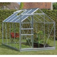 Serre de jardin en verre trempé Ivy - 5m², Couleur Silver, Base Sans base