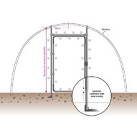 Kit porte adaptable pour serre de H min 2 m - max 2.50 m, Barre de seuil Ø 50 mm, Diamètre de votre arceau 32 mm