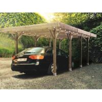 Carport base 3x5 H 2,5m, Ancrage A visser, Panneaux de toit Aucun
