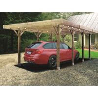 Carport base 4x5 - H 2,5m, Ancrage A visser, Panneaux de toit Aucun