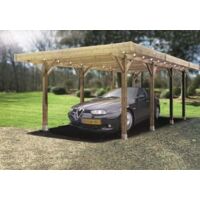 Carport base 5x5 , Ancrage A visser, Panneaux de toit Aucun