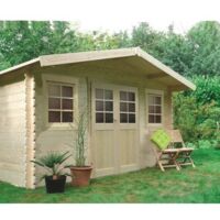 Abri de jardin DOLE en bois 10 m², Toiture Shingle rouge, Plancher Oui
