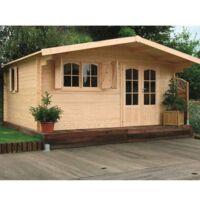 Abri de jardin Chambery en bois 17,79 m², Toiture Shingle gris, Plancher Oui
