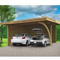 Carport 5064 x 6064 mm 2 véhicules, Ancrage A visser