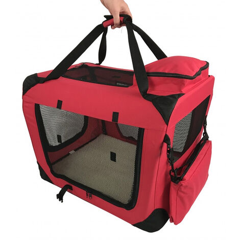 XL Pet Carrier Folding Soft Crate - Red
