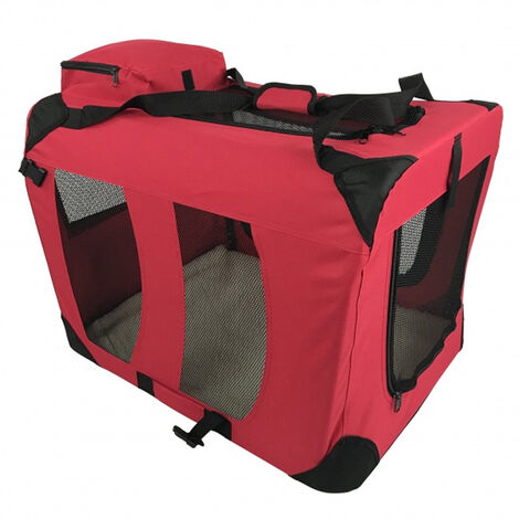 XL Pet Carrier Folding Soft Crate - Red