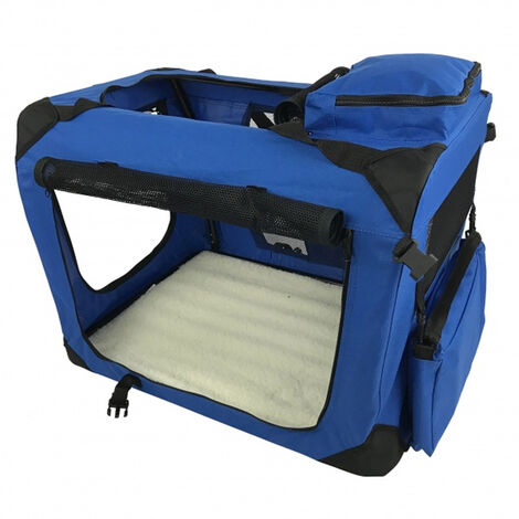 Medium Pet Carrier Folding Soft Crate - Blue