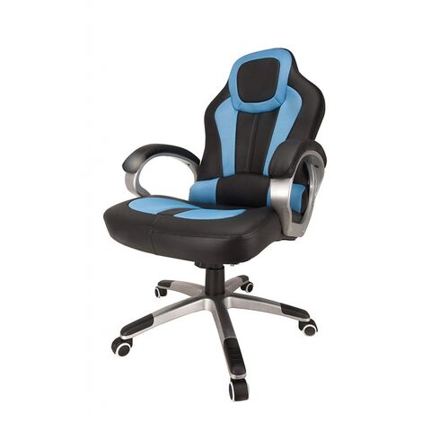 Deluxe Padded Gaming Office Chair - Blue/Black